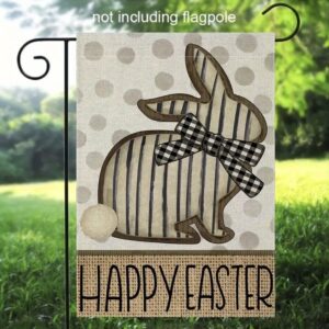 Rustic Bunny "Happy Easter" Garden Flag