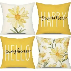 Hello Sunshine & Daisies Pillow Covers