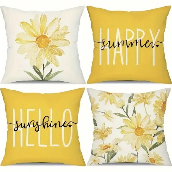 Hello Sunshine & Daisies Pillow Covers