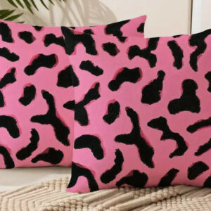 Pink Leopard Print Throw Pillow Covers (Set of 4)