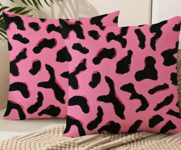 Pink Leopard Print Throw Pillow Covers (Set of 4)