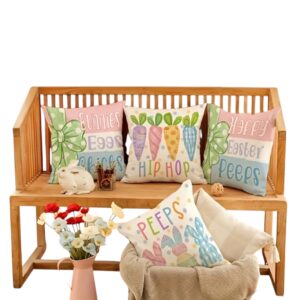 Easter Peeps & Carrots Throw Pillow Covers