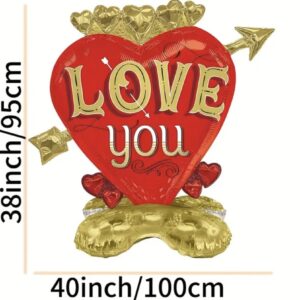 Giant “LOVE YOU” Heart & Arrow Foil Balloon