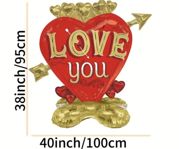 Giant “LOVE YOU” Heart & Arrow Foil Balloon