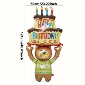Birthday Bear with Cake Balloon