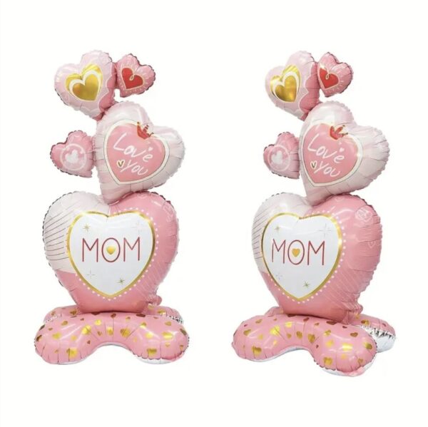 "Love You MOM" Heart Balloon Bouquet
