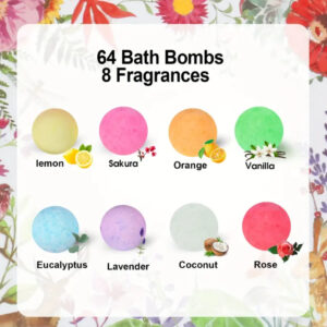 64-Piece Bath Bomb Set – 8 Fragrance Collection