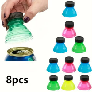 8-Piece Snap-On Bottle Tops for Soda Cans