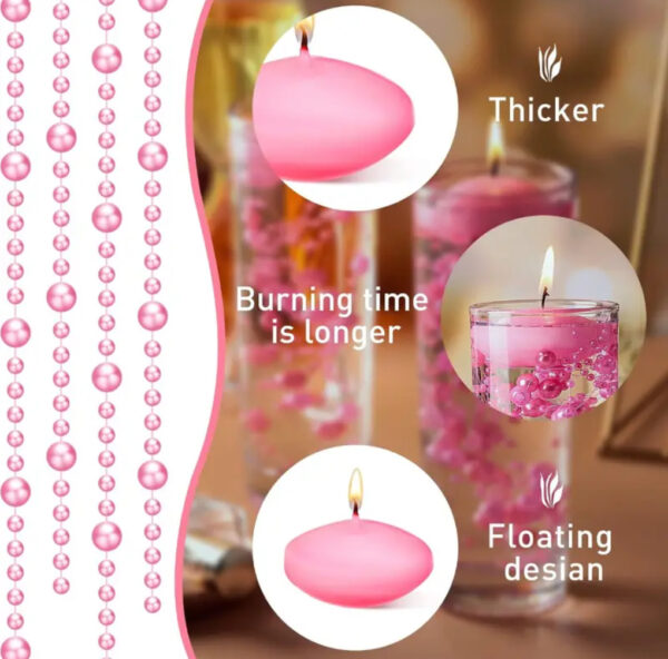 Pink Floating Tealight Candles – 12 Pack - Image 2