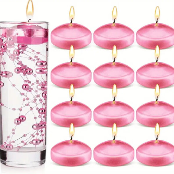 Pink Floating Tealight Candles – 12 Pack