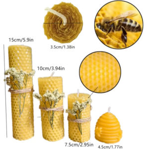 Natural Beeswax Candle Set