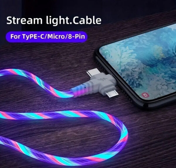 3-in-1 LED Flowing Light Charging Cable - Image 3