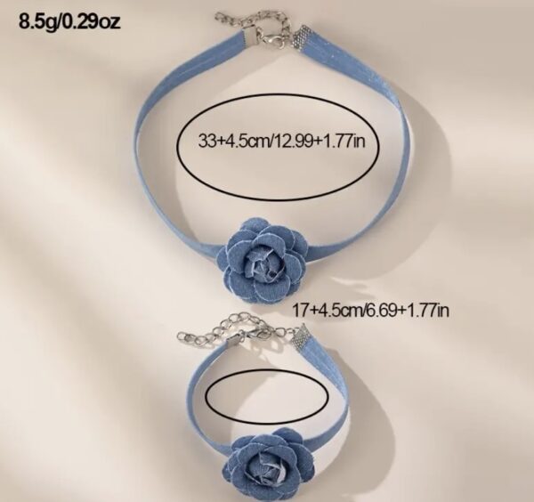 Denim Rose Choker - Image 2