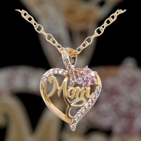 “To My Mom” Heart Pendant Necklace - Image 2
