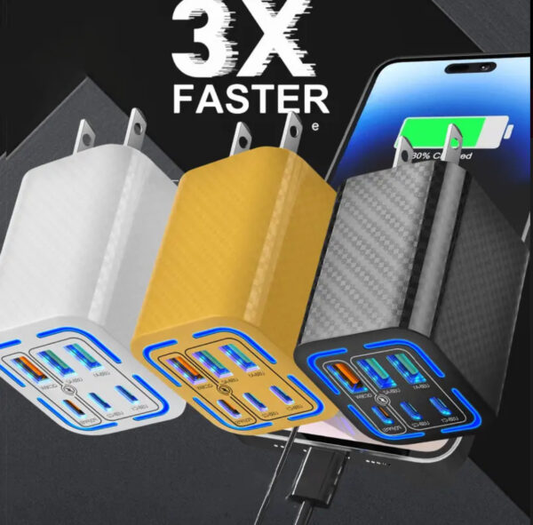 3-Port USB Fast Charging Wall Adapter