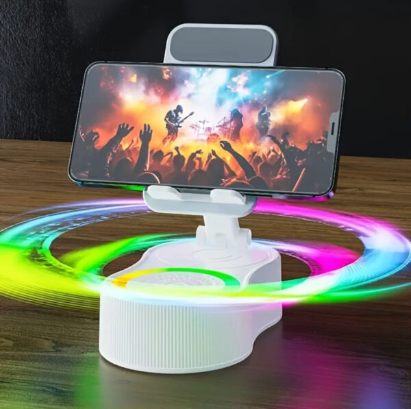 360° Rotating RGB Wireless Speaker Phone Stand - Image 5