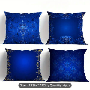 Royal Blue Baroque Pillow Cover Set
