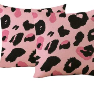 Blush Pink Leopard Print Pillow Covers (Set of 4)