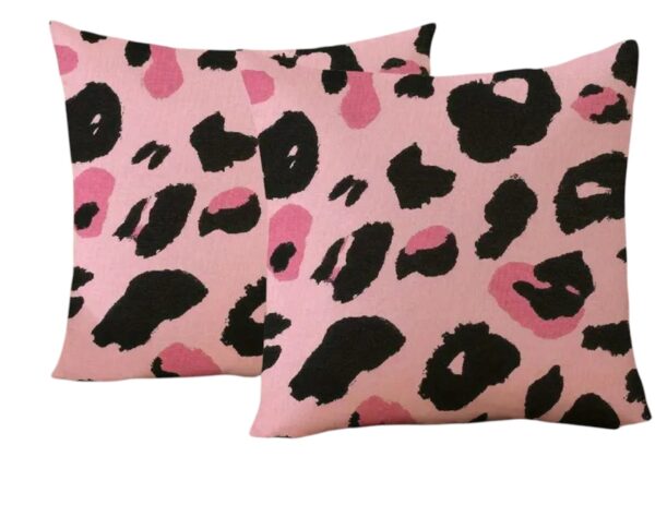 Blush Pink Leopard Print Pillow Covers (Set of 4)