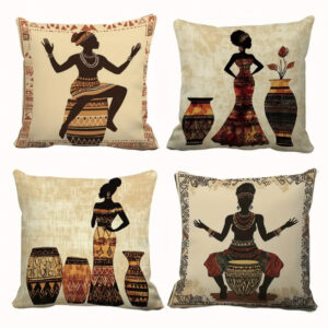 Afrocentric Tribal Drum Pillow Covers
