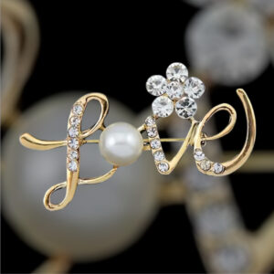 Crystal "Love" Pin