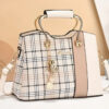 Plaid Charm Colorblock Handbag - Image 2