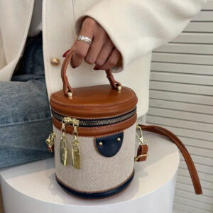 Vintage Canvas Barrel Bag