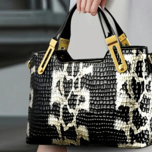 Luxe Python-Print Handbag