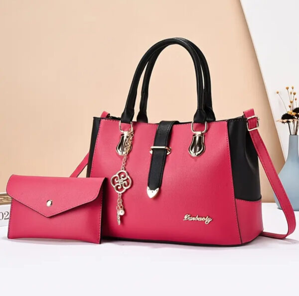Elegant Two-Tone Satchel & Wallet Set - Image 2