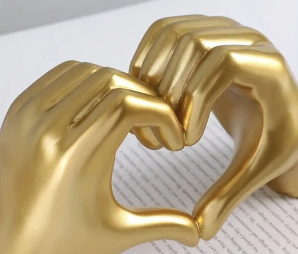 Golden Heart Hands Sculpture - Image 2