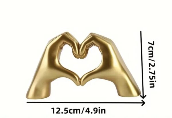 Golden Heart Hands Sculpture - Image 3