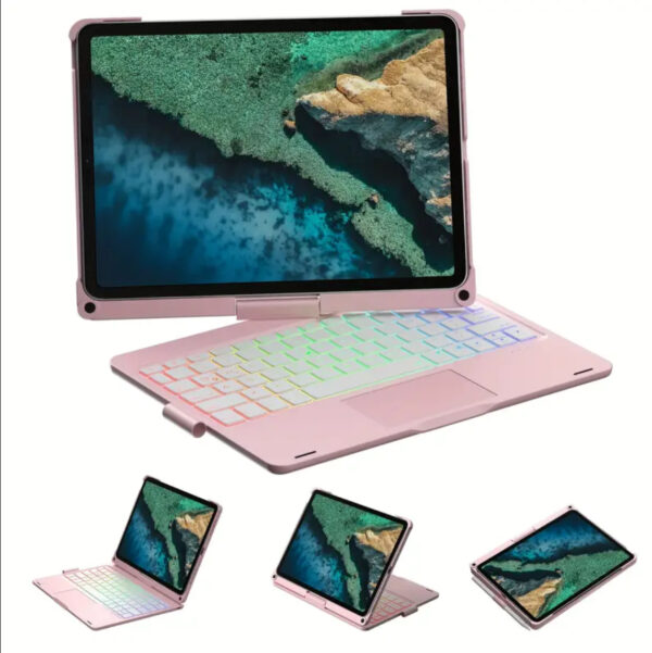 360° Rotating Backlit Bluetooth Keyboard Case - Image 2