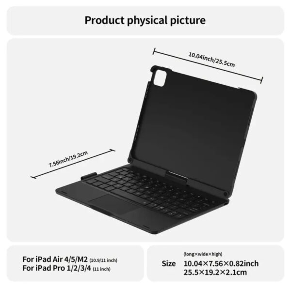360° Rotating Backlit Bluetooth Keyboard Case - Image 5