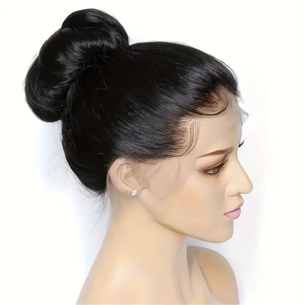 Sleek High Bun Lace Front Wig – Natural Black