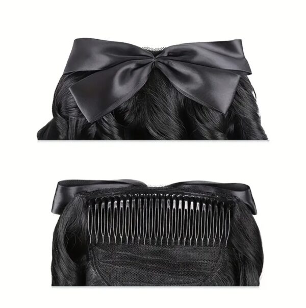 Curly Ponytail Hair Extension with Satin Bow - Image 3