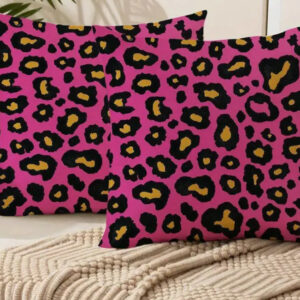 Pink Leopard Print Throw Pillow Covers (Set of 4)